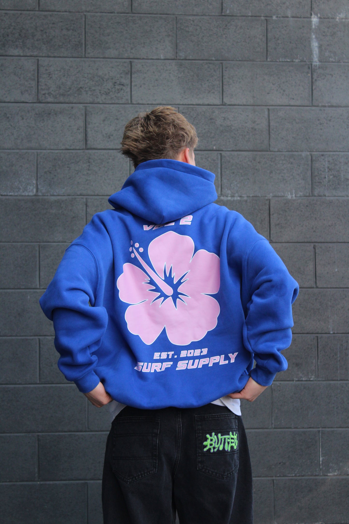 Hibiscus Hoodie Blue