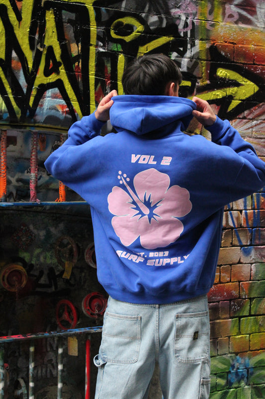 Hibiscus Hoodie Blue