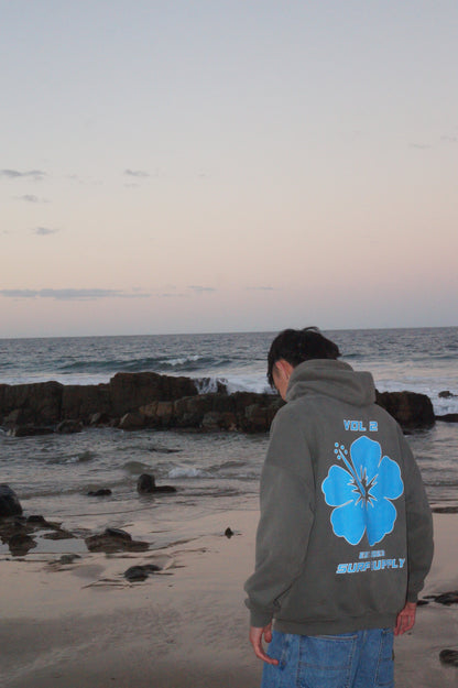 Hibiscus Oversized Hoodie Grey