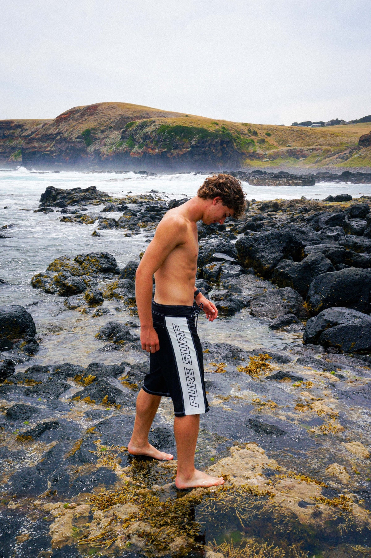 Pure Surf White & Black Boardshorts