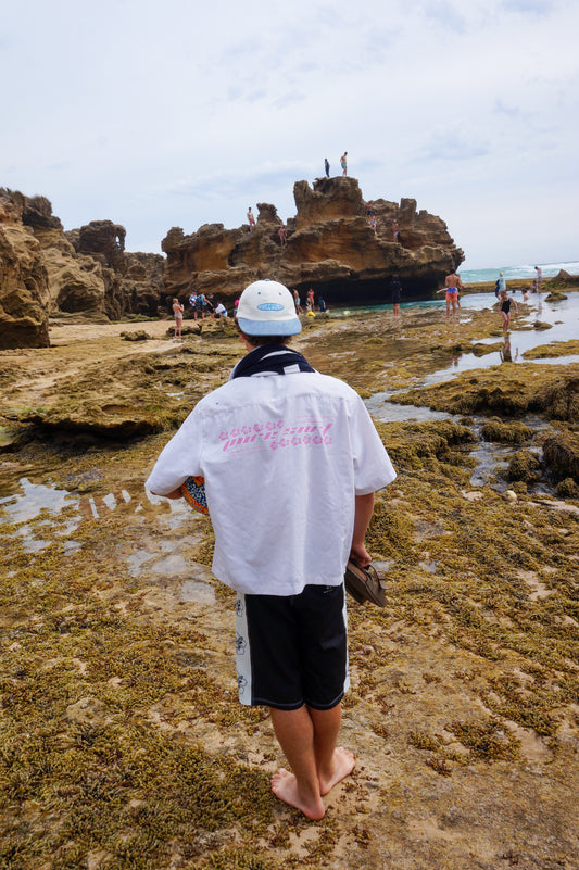 Pure Surf White Button-Up Shirt – Lightweight, Summer