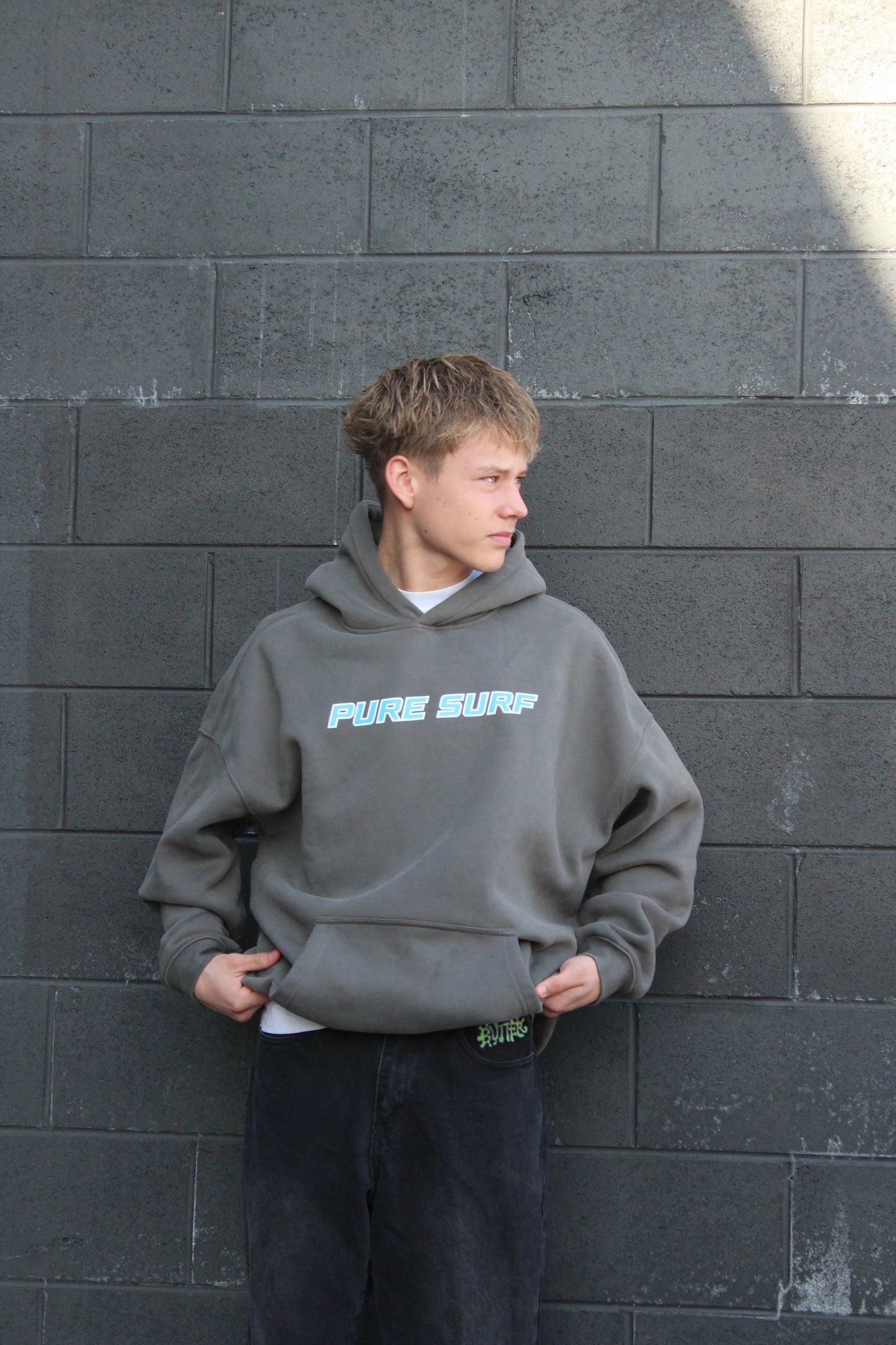 Hibiscus Oversized Hoodie Grey