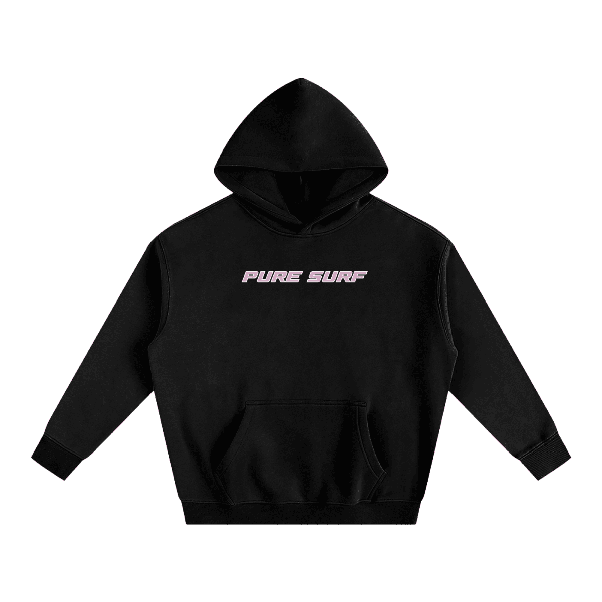 Pink Hibiscus Black hoodie - Pure Surf