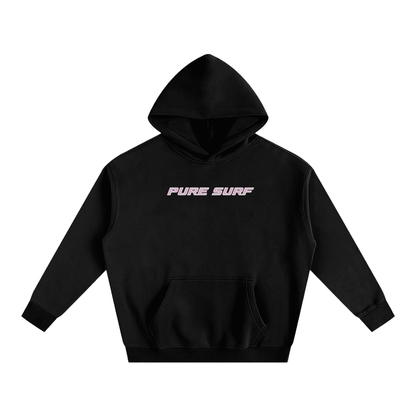 Pink Hibiscus Black hoodie - Pure Surf