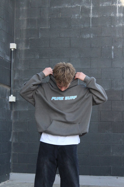 Vol. 2 Hibiscus Oversized Hoodie Grey - Pure Surf