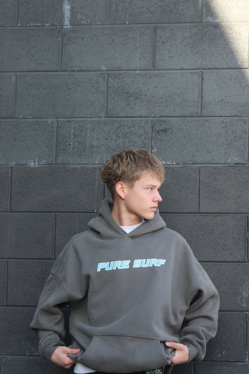 Vol. 2 Hibiscus Oversized Hoodie Grey - Pure Surf