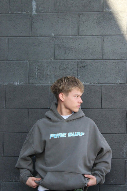 Vol. 2 Hibiscus Oversized Hoodie Grey - Pure Surf