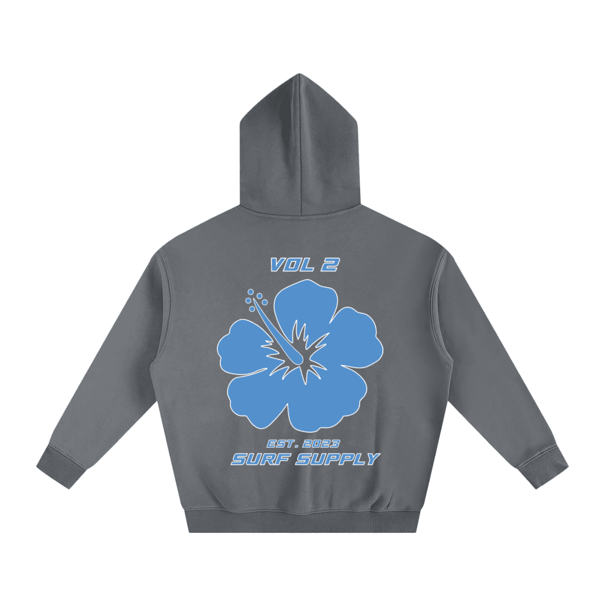 Vol. 2 Hibiscus Oversized Hoodie Grey - Pure Surf